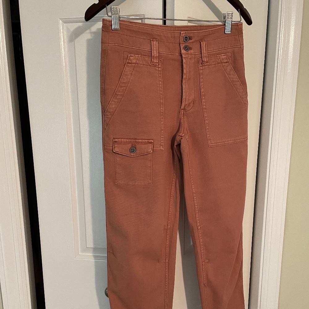 Anthropologie The Wanderer Utility Pants, Rust, Size 25